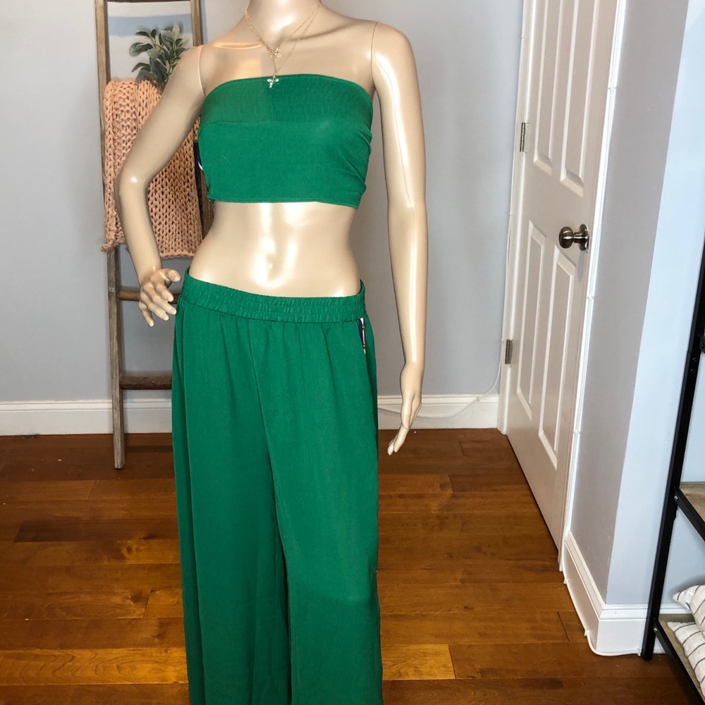 Wide Leg Two-Piece Bandeau Set